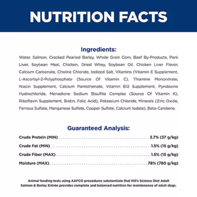 Product Hill's Science Diet Adult Dog Wet Food - Salmon & Barley Entree, 13 oz