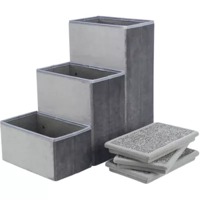 Product TRIXIE Velour Foldable 3-Step Pet Stairs with Storage