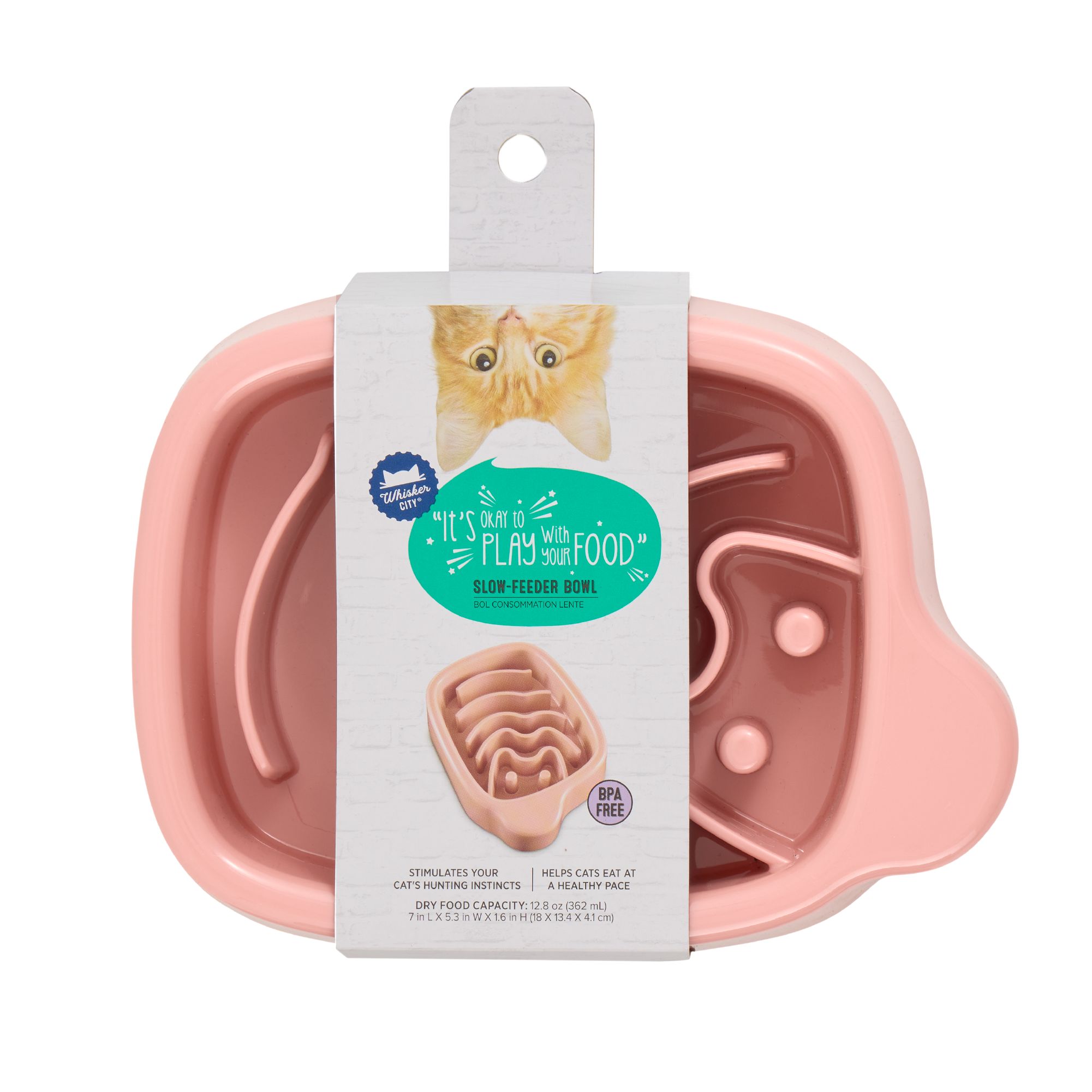 Whisker City® Pink Slow Feeder Cat Bowl