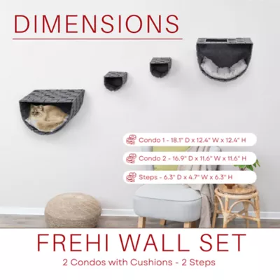 Product TRIXIE Frehi Wall Mount Cat Tree Set 2 Condos and 2 Steps