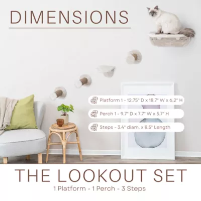 Product TRIXIE Lookout Wall Mounted Cat Lounge Set 2 Platforms with 3 Steps