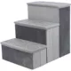Product TRIXIE 3-Step Foldable Velour Pet Stairs with Storage, Gray