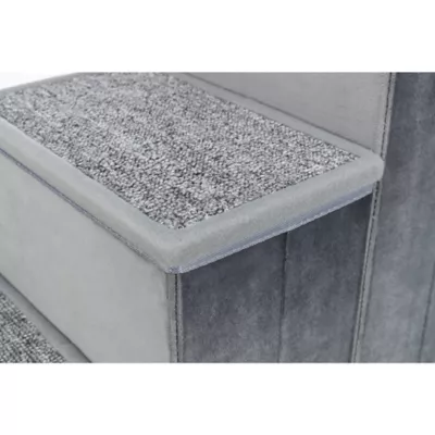 Product TRIXIE 3-Step Foldable Velour Pet Stairs with Storage, Gray