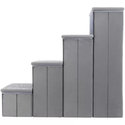 Product TRIXIE Velour Foldable 4-Step Pet Stairs with Storage