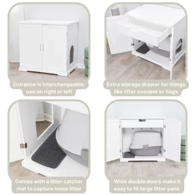 Product TRIXIE XL Wooden Litter Box Enclosure with Storage Drawer