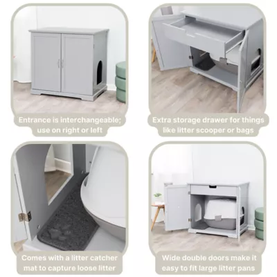Product TRIXIE XL Wooden Litter Box Enclosure with Storage Drawer