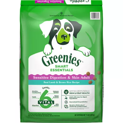Product Greenies Smart Essentials Sensitive Digestion & Skin Adult Dry Dog Food Lamb & Brown Rice, 15 lb Bag