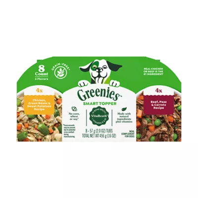Product Greenies Smart Topper Variety Pack All Life Stages Wet Dog Meal Complement - Chicken/Beef, 8 Count