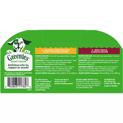 Product Greenies Smart Topper Variety Pack All Life Stages Wet Dog Meal Complement - Chicken/Beef, 8 Count
