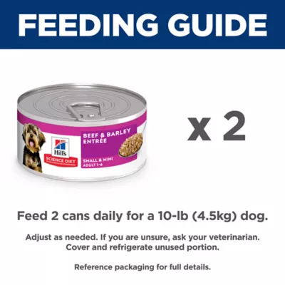 Product Hill's Science Diet Small & Mini Adult Dog Wet Food - Beef & Barley Entree, 8 oz