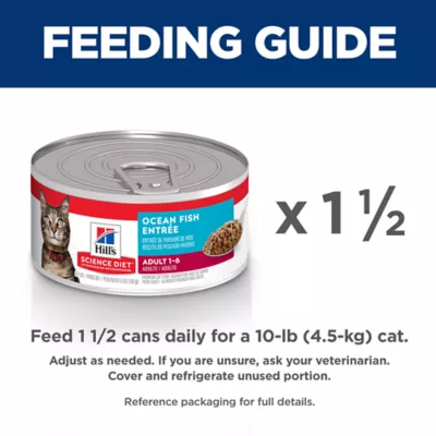 Product Hill's Science Diet Cat - Wet Food, Adult, Ocean Fish, 5.5 OZ
