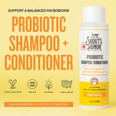 Product Skout's Honor® Pet Supply Company Cat Probiotic Honeysuckle Shampoo + Conditioner