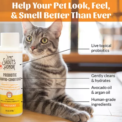 Product Skout's Honor® Pet Supply Company Cat Probiotic Honeysuckle Shampoo + Conditioner