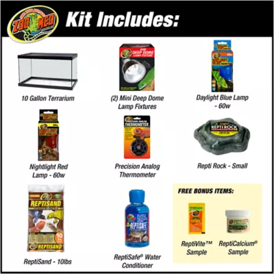Product Zoo Med 10 Gallon Leopard Gecko ReptiHabitat Terrarium Kit