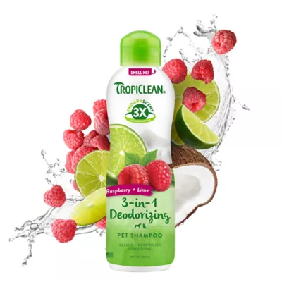 Product TropiClean® Raspberry & Lime 3-in1 Deodorizing Pet Shampoo