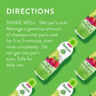 Product TropiClean® Raspberry & Lime 3-in1 Deodorizing Pet Shampoo