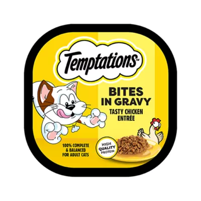 Product Temptations Bites In Gravy Adult Wet Cat Food - 3.5oz
