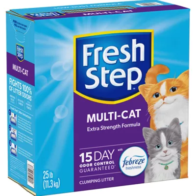 Product Fresh Step Multi-Cat Clumping Cat Litter With Febreze Freshness, Box, 25 LB