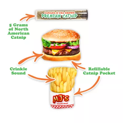 Product Meowijuana® Get Hungry Burger and Fries Refillable Catnip Toy - 2 Pack