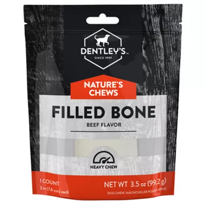 Product Dentley's Nature's Chews Beef Flavor Filled Bone Dog Chew 3 Inch 3.5 OZ
