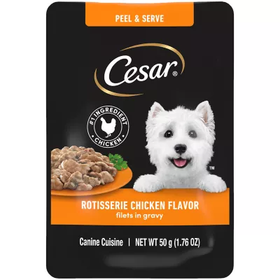 Product CESAR Filets in Gravy Wet Dog Food Rotisserie Chicken Flavor, 1.76 oz. Mini-Pouch