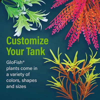 Product GloFish® Artificial Green & White Leaf Plant