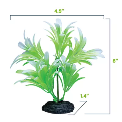 Product GloFish® Artificial Green & White Leaf Plant