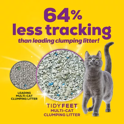 Product Tidy Cats Tidy Feet Multi-Cat Clumping Cat Litter - Low Tracking, Clean Linen Scent
