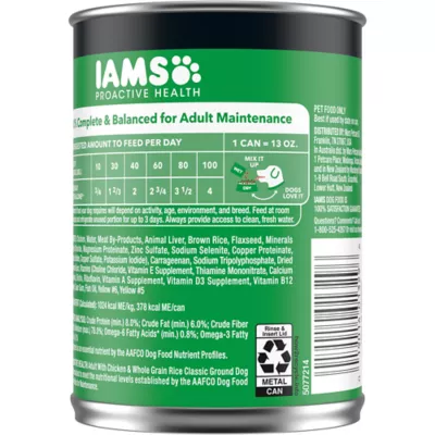 Product Iams Proactive Health Classic Ground Chicken & Rice Adult Wet Dog Food 13 oz. Can