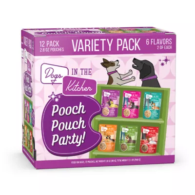 Product Dogs In The Kitchen Pooch Pouch Party! Wet Dog Food - Variety Pack, 12ct
