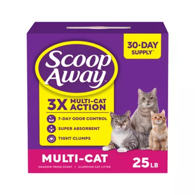 Product Scoop Away Multi-Cat Clumping Litter With Meadow Fresh Scent, Box, 25 LB