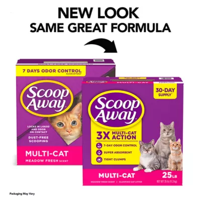 Product Scoop Away Multi-Cat Clumping Litter With Meadow Fresh Scent, Box, 25 LB