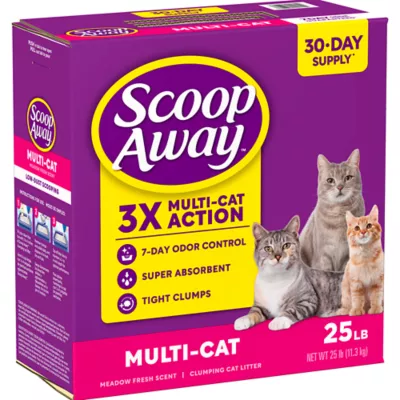 Product Scoop Away Multi-Cat Clumping Litter With Meadow Fresh Scent, Box, 25 LB