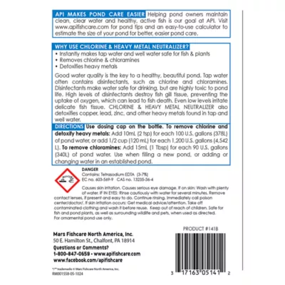 Product API Chlorine & Heavy Metal Neutralizer Pond water Conditioner