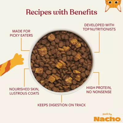 Product Made by Nacho Dry Cat Food with Freeze Dried Raw Kibble - Chicken, Duck, & Quail