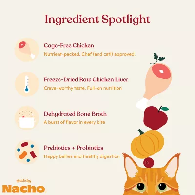 Product Made by Nacho Dry Cat Food with Freeze Dried Raw Kibble - Chicken, Duck, & Quail