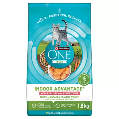Product Purina ONE +Plus Indoor Cat Advantage Dry Food - Salmon, 1.8 kg