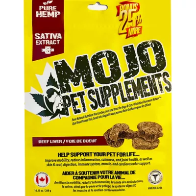 Product Mojo Pet Supplements Hemp Sativa Chewable Tablets for Dogs & Cats - Beef Liver