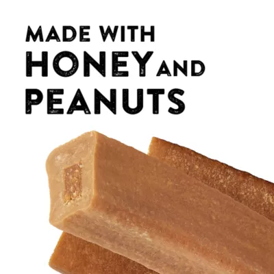 Product Dentley's Rawhide Alternative Peanut Butter Chomping Sticks 2.2 Inch 60 Count 2 LB