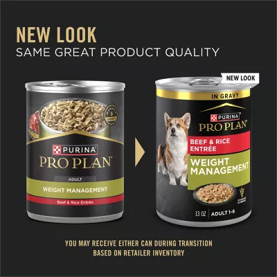 Product Purina Pro Plan Weight Management Adult Dog Wet Food - Beef & Rice Entree, 13 oz