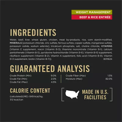 Product Purina Pro Plan Weight Management Adult Dog Wet Food - Beef & Rice Entree, 13 oz