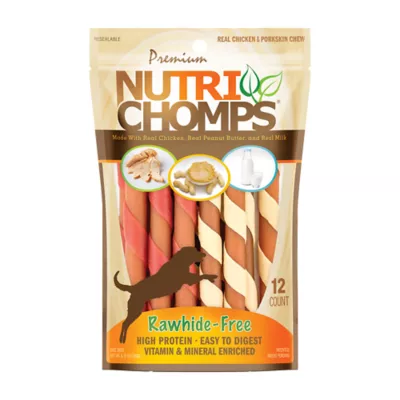 Product NutriChomps 5-inch Assorted Mini Twists Milk, Chicken, and Peanut