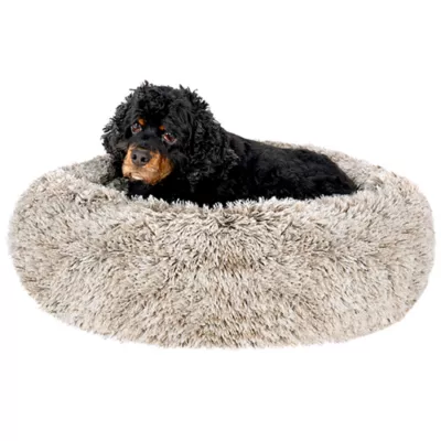 Product FurHaven Tan Calming Cuddler Donut Pet Bed - Driftwood 23"