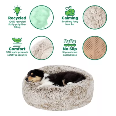 Product FurHaven Tan Calming Cuddler Donut Pet Bed - Driftwood 23"