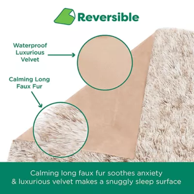 Product FurHaven Calming Long Faux Fur & Velvet Waterproof Dog Blanket - Driftwood