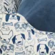 Product Top Paw Blue Dog Faces Cuddler Dog Bed