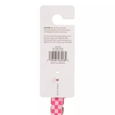 Product Whisker City® Pink Checkered Cat Collar