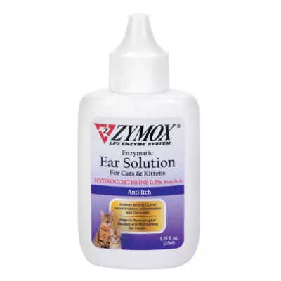 Product ZYMOX Enzymatic Ear Solution with 0.5% Hydrocortisone for Cats and Kittens 1.25 oz