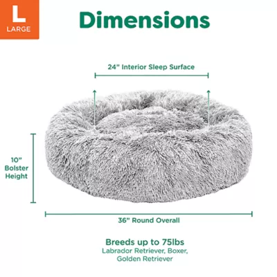 Product FurHaven Calming Cuddler Donut Pet Bed - Mist Gray 36"