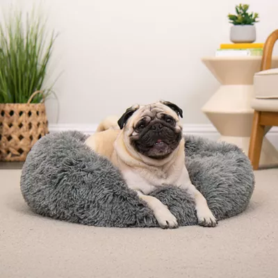 Product FurHaven Calming Cuddler Donut Pet Bed - Gray 23"
